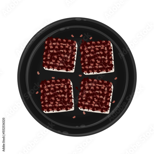Vector Illustration Logo Clipart Top View Traditional Korea Food Pat Sirutteok