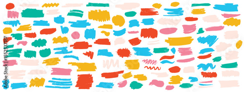 doodle brush strokes color vector art light background