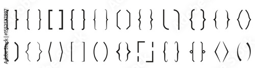 curly braces parenthesis school signs print brackets vector symbols graphics bracket parenthesis