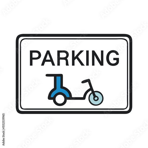 Parking Sign for Scooters in Designated Area