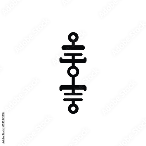 Geometric glyph on transparent, abstract amulet symbol isolated on white, esoteric sign