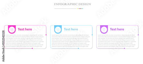 Vector Infographic label design template with icons and 3 options or steps.