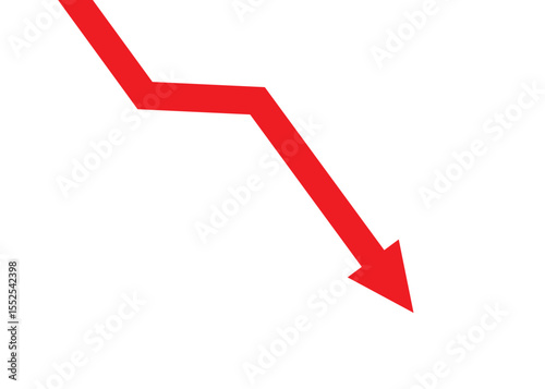 red arrow business graph going down extremely represent loss and economic recession