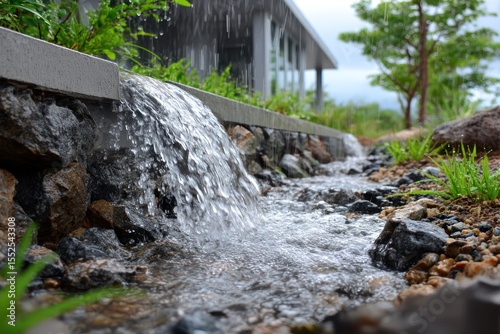 Water cascading over rocks