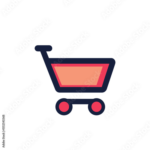 Isolated Shopping Cart With Transparent Background Displaying a Market Basket Icon