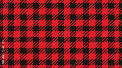 Red and black houndstooth pattern with diagonal stripes vector