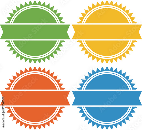Colorful vector badges set design template for promotion and product labels and certificates use editable stock vector illustration