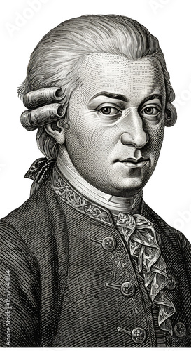 Wolfgang Amadeus Mozart Historical Portrait Classical Composer Transparent
