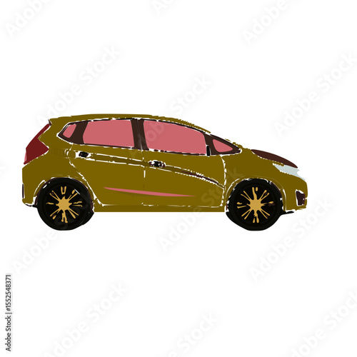 A simple vector car icon in flat design ,  representing transportation or travel.