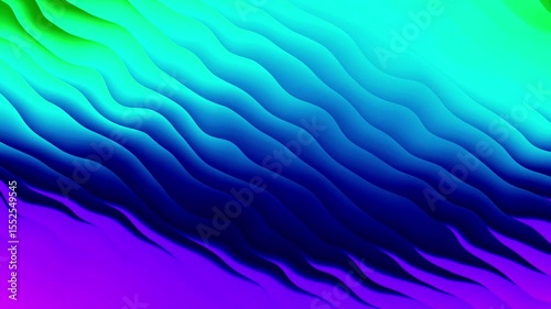 Vibrant blue green and purple wavy abstract art suitable for backgrounds, posters, web design, print materials, and artistic projects.