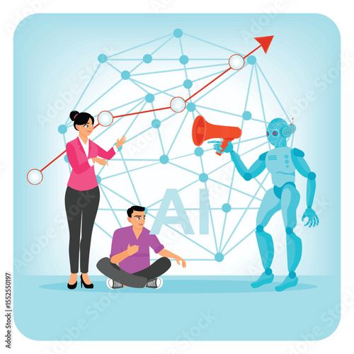 Artificial Intelligence Integration with Human Interaction and Data Network Visualization.