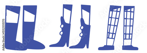 Boots illustration doodle fashion shoes design