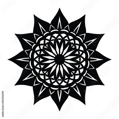 black and white mandala