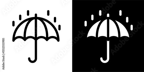 Umbrella & Rain Icon: Weather Protection & Rainy Day Symbol for Forecasts, Outdoor Gear & Safety