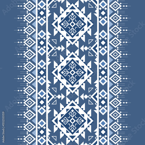 Geoetric tribal, Ethnic embroidery, traditional pattern vector illustration design.