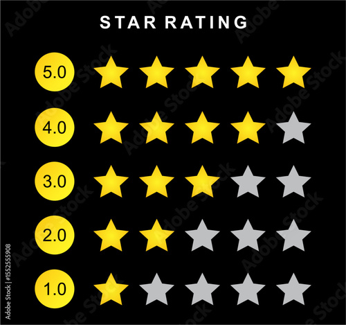 star rating vector editable stroke 