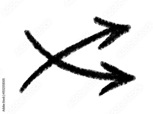 Arrow grunge vector icon. Arrow grunge texture vector. Arrow grunge chalk vector.