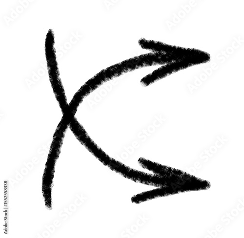 Arrow grunge vector icon. Arrow grunge texture vector. Arrow grunge chalk vector.