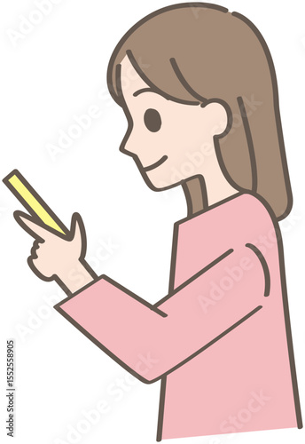スマホを操作中の人の横顔