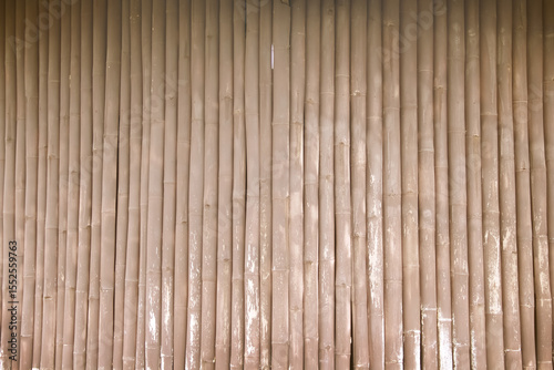 Brown bamboo fence wall background with vertical patterns