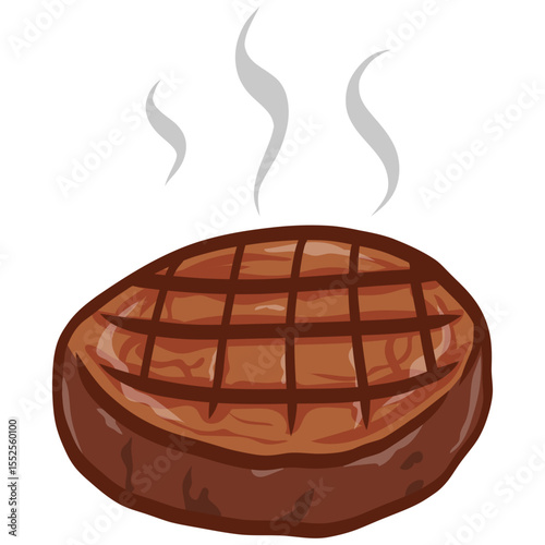 Grilled Steak Meat Barbecue Illustration Vector