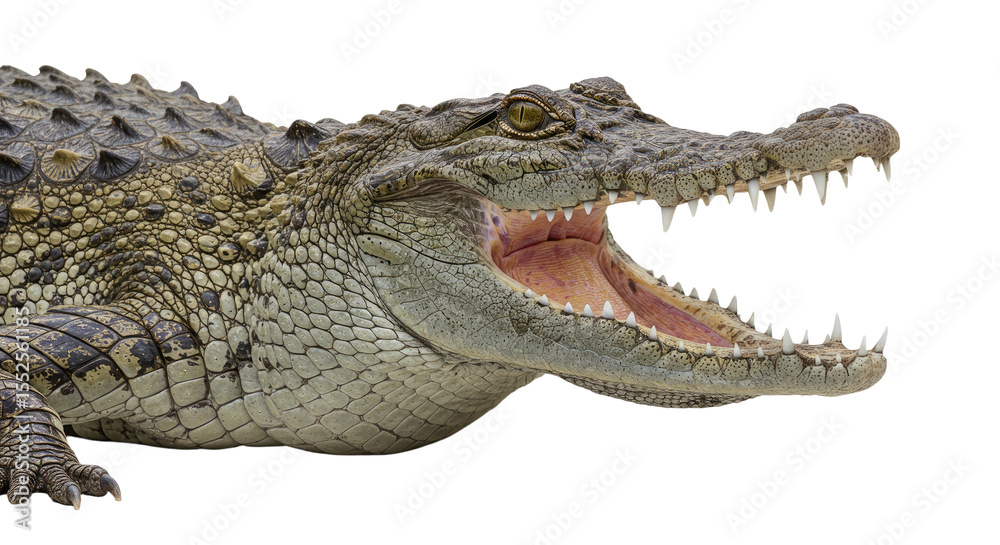 Obraz premium Fierce Crocodile with Open Mouth.