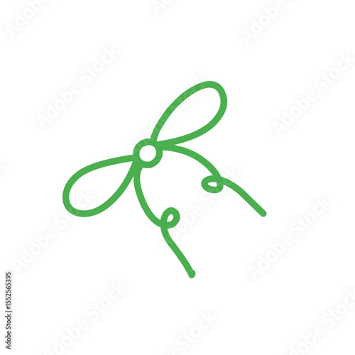 simple green ribbon bow