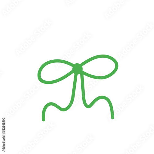 simple green ribbon bow