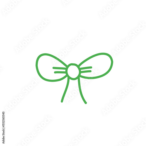 simple green ribbon bow