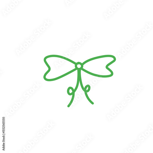 simple green ribbon bow