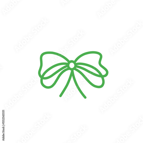 simple green ribbon bow