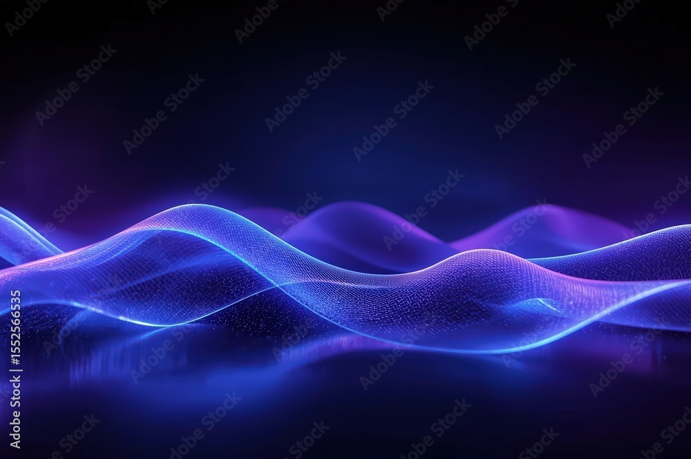 Fototapeta premium Deep‑Tech AI Wave Concept Scene