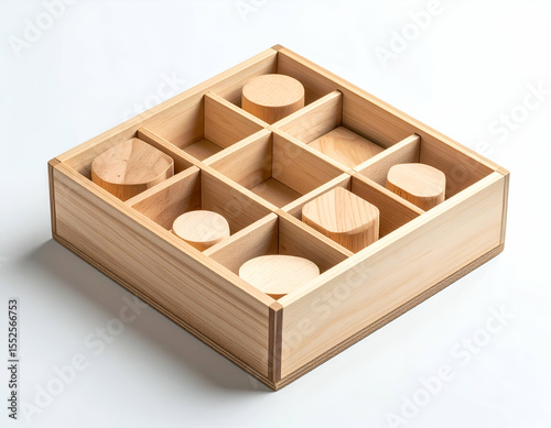 Wooden Shape Sorter Toy Simple, Minimalist Design for Early Learning