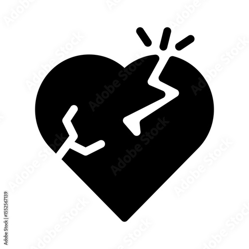 broken heart glyph icon