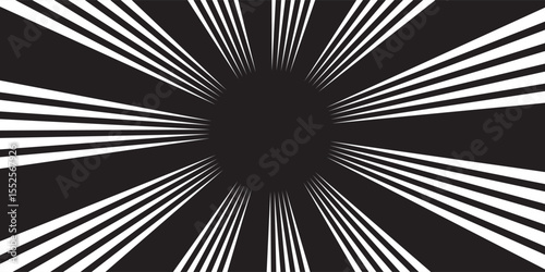 Black and White Radial Burst Abstract Background
