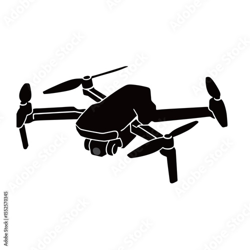 Drone silhouette image on white background