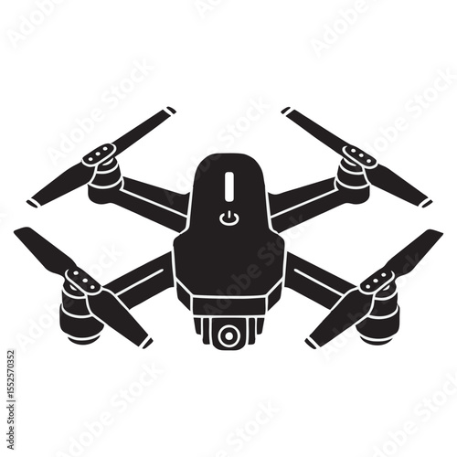 Drone silhouette image on white background