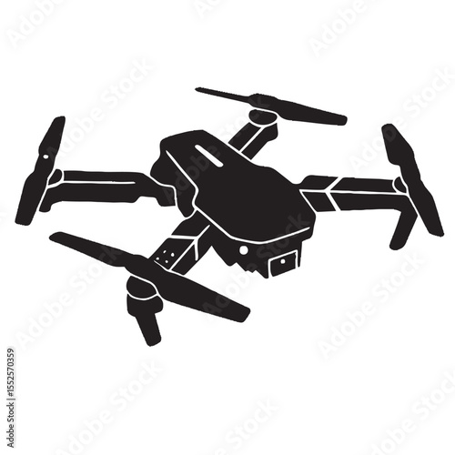 Drone silhouette image on white background