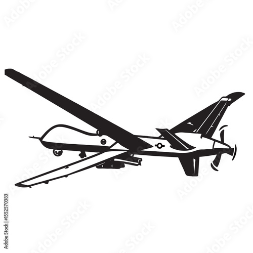 Drone silhouette image on white background