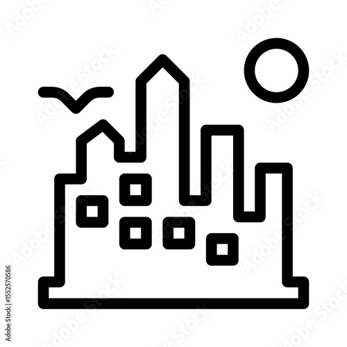 city skyline line icon