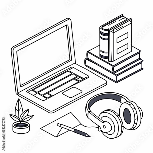 laptops and books are my hobbies vector
