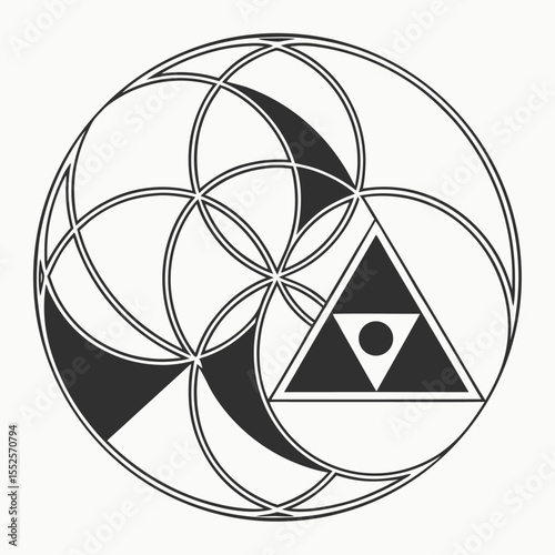 Unique abstract round and triangle vector

