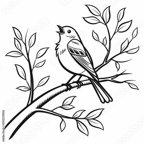Stillness on the Twig vector
