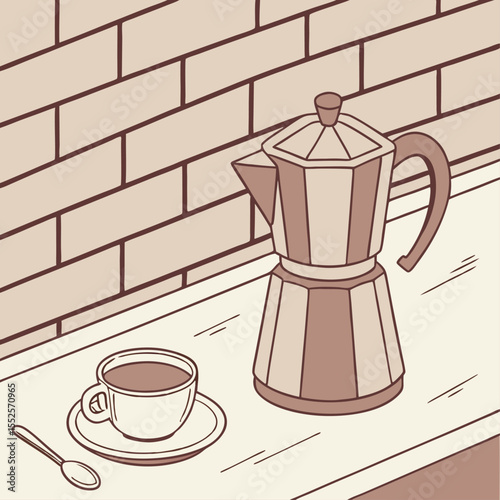 Old-Time Tea Cornervector
