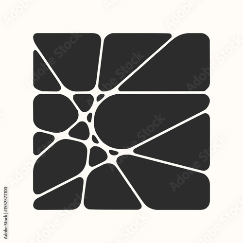 Minimilist geometric pattern of black and white concentric rectangles and squares creating an optical illusion vector