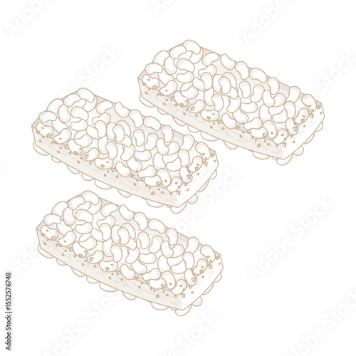 Vector Illustration Logo line art Delicious Korean Sirutteok Slices
