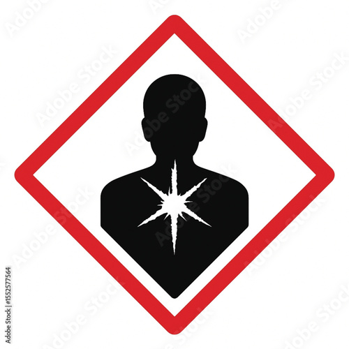 Health Hazard Symbol - GHS Pictogram for Serious Health Effects
