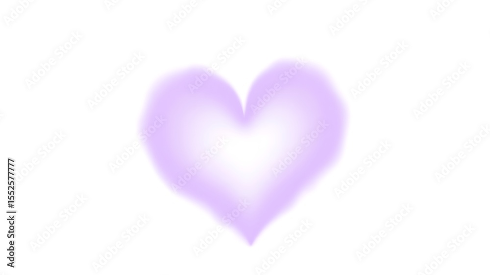 Fototapeta premium Soft purple heart shape against a clean white background representing affection and romance