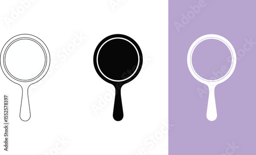 Handheld mirror vector illustration set for beauty and personal care product design and graphic resources editable stock vector