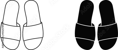 Find the best comfortable slippers for women and men indoor outdoor house slippers open toe slides footwear editable stock vector